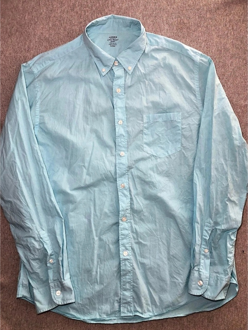 J.Crew Lightweight Shirt Men's Cotton Button Down Size Large